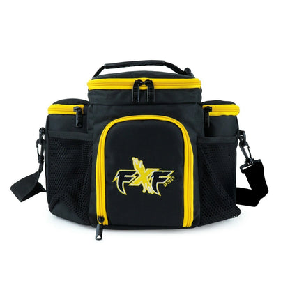 FXF Sports Meal Prep Bag - Insulated Lunch Box w/ 3 Portion Control Containers Black/Red/Yelow/Blue